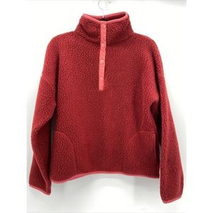 J Crew Burgundy with Pink Sherpa Polartec Fleece